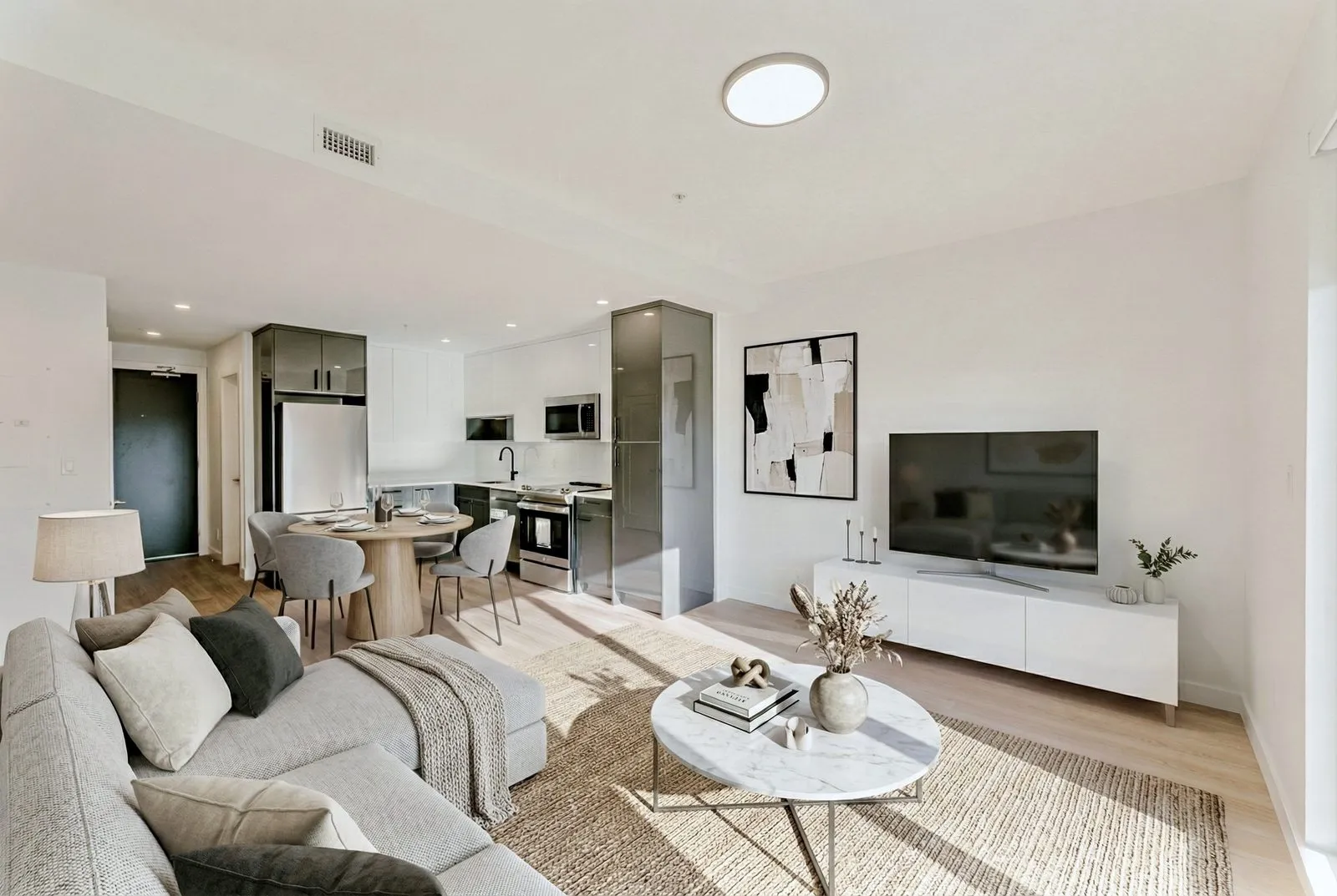 Living area with private balcony access in an Anacapri home