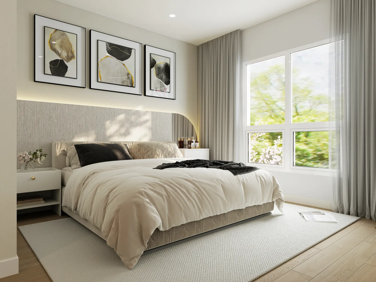 Bedroom interior in a Kamilia home